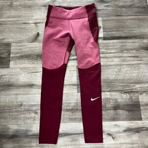 Nike Athletic Dri-Fit Mid Rise Tight Full Length Yoga Pants Pink NWT Size S